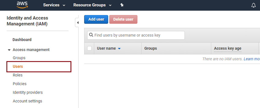 Create an AWS IAM account to deploy our applications with ASP.NET